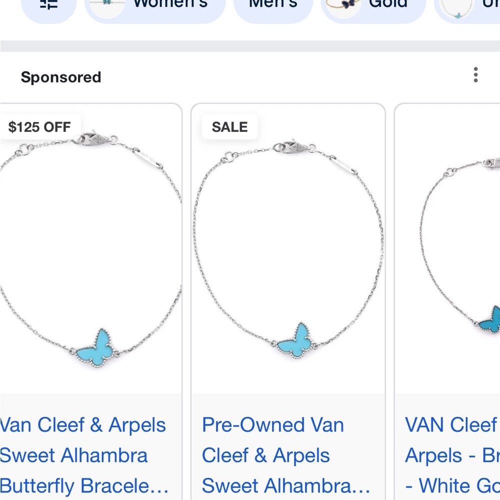 Van Cleef & Arpels Silver Blue sweet alhambra butterfly bracelet